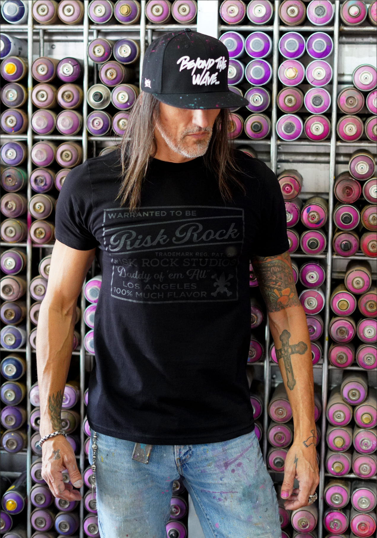 RiskRock Black T-Shirt Grey Logo