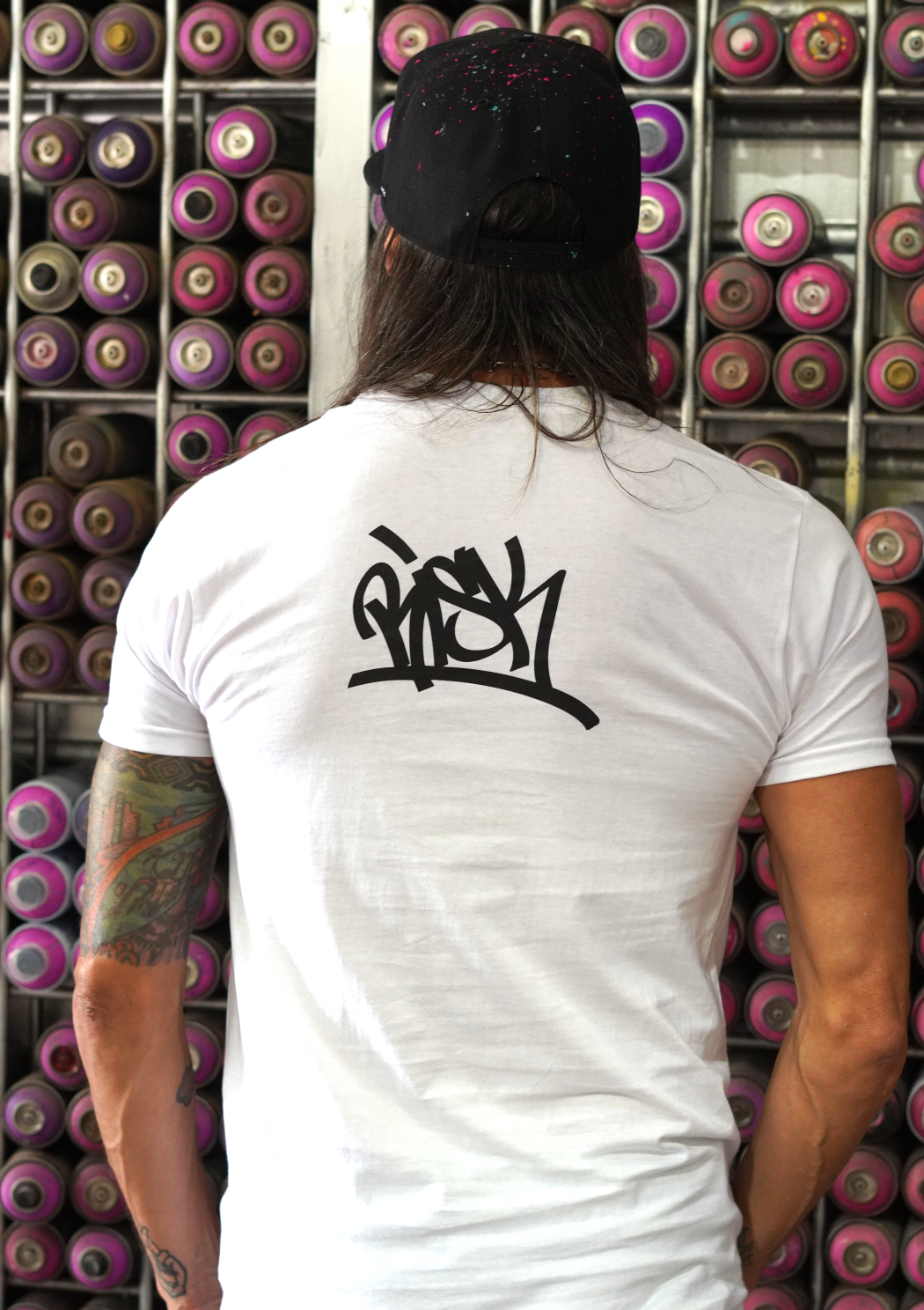RiskRock White T-Shirt Black Logo