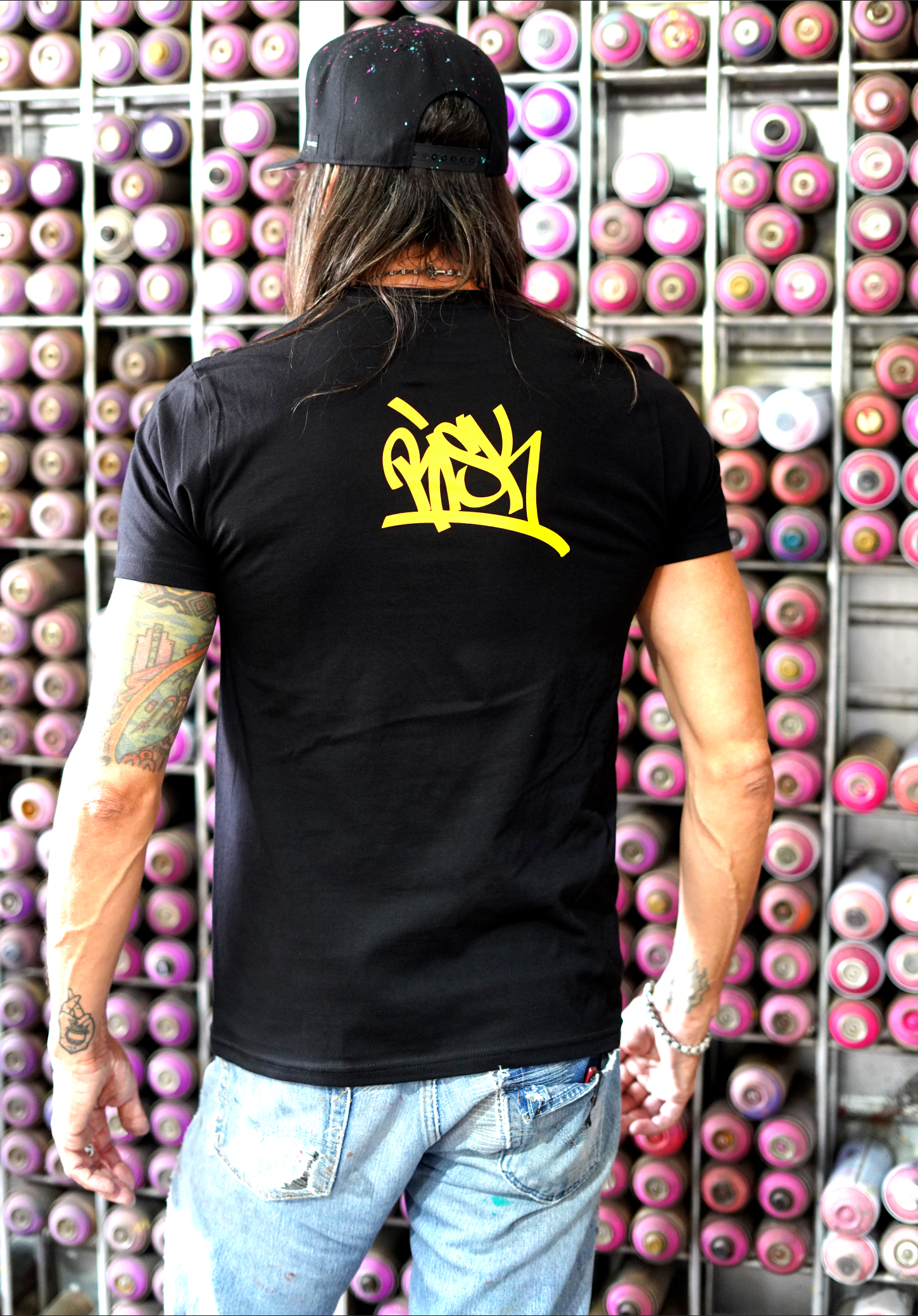 RiskRock Black T-Shirt Yellow Logo