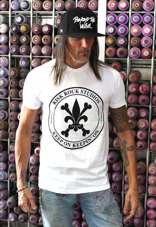 RiskRock White T-Shirt Black Logo